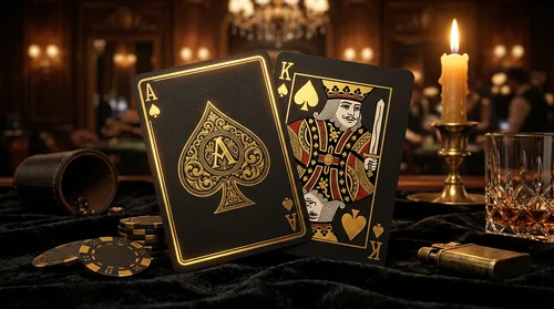 Cartas y ambiente de casino de lujo; imagen decorativa.